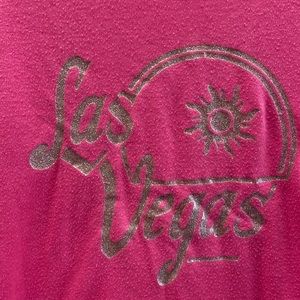 VINTAGE 1980s Las Vegas Cap Sleeve glitter Women’s T-Shirt